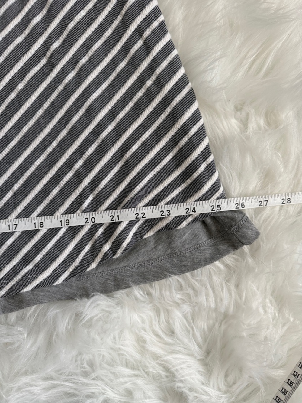 Prana Striped A-Line Dress Size Large Gray White Chevron Sleeveless - Picture 6 of 7